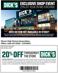 DICK'S Sporting Goods Exclusive 20% Off IHSA Shop Event: February 21-24